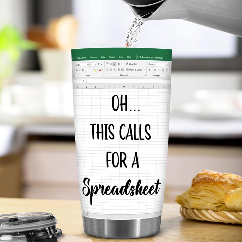 BECHUSKY Christmas Mugs For Accountants - Spreadsheet Gifts - This Calls for a Spreadsheet Tumbler - Spreadsheets Mug for Mentor Bosses Lady Manager Friend Leader Female Male Birthday - Boss Gift - Image 2